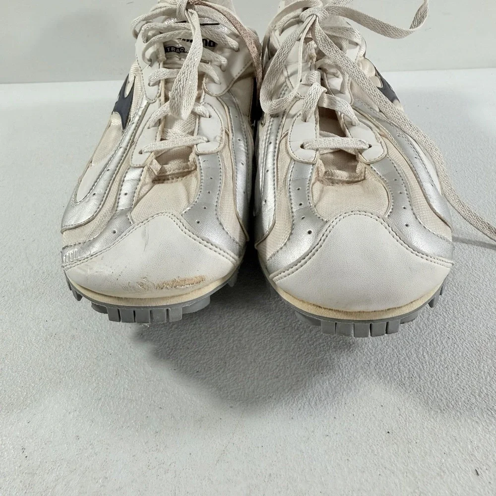 Vintage Mizuno Track & Field Women's White Silver Track Spikes 2001 Size 11